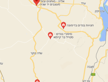 חנויות בגדים יד שניה באזור הדרום